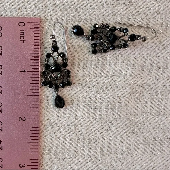 3 Pair of Earrings Dark Moody Collection Black & Hematite Bundle Filigree Gypsy - Picture 6 of 14